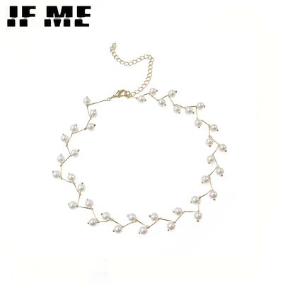 Modny, elegancki, wyrazisty naszyjnik z amuletem imitowane koraliki Choker naszyjnik dla kobiet Kolye Collier Femme