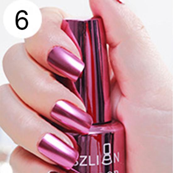 18ml Lasting Solid Color Metallic Mirror Effect Nail Art Polish Varnish Decor