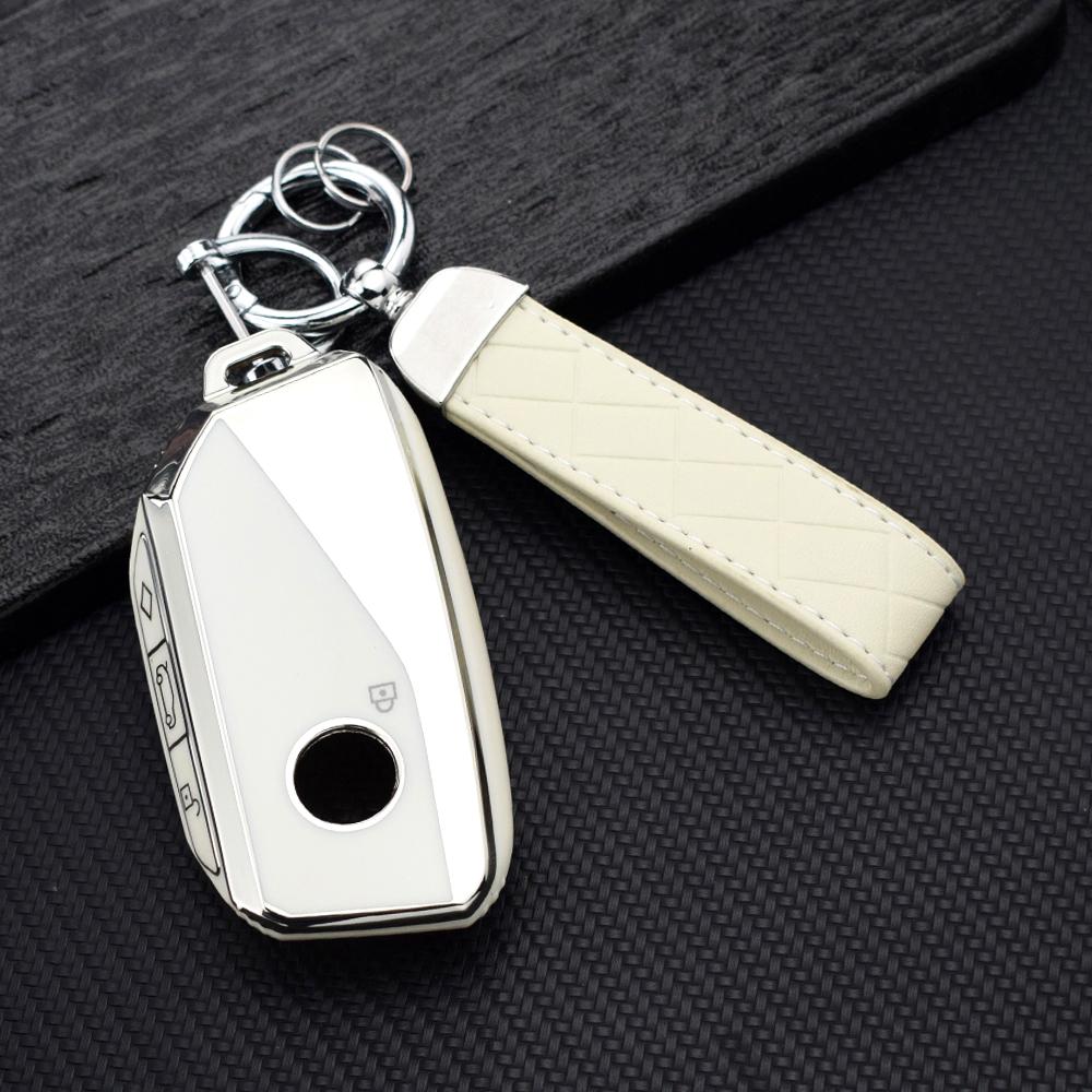 Protective Car Key Case Cover For Bmw X5 X3 X1 5 Series 7 Series G70 I7 X7 G07 Lci Ix I20 Xm U06 G81 M3 G09 U11 Tpu Fob Keychain