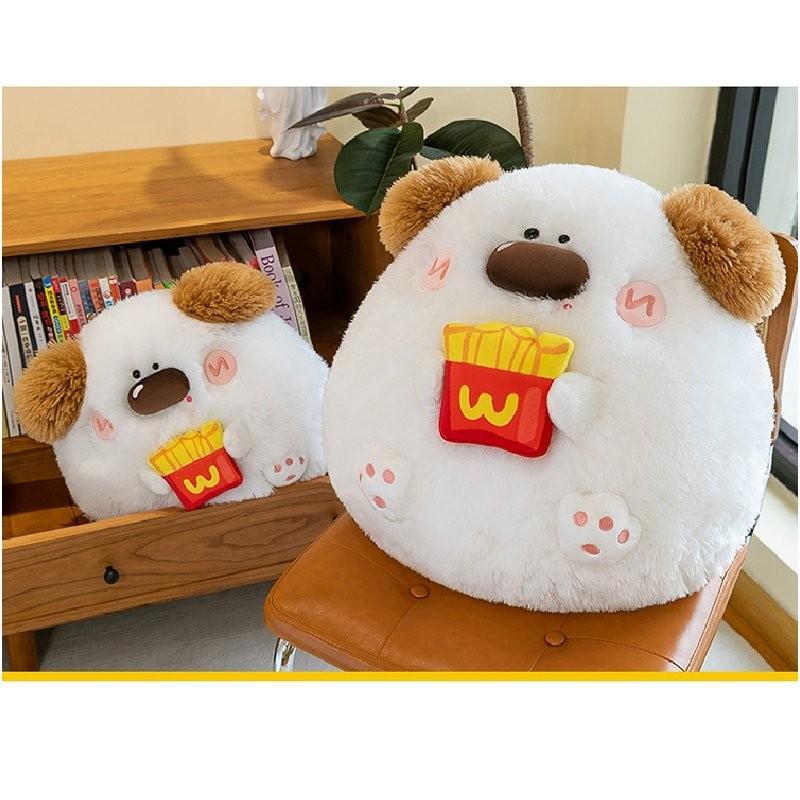 Cute Potato Chip Dog Plush Pillow Toy Adorable Stuffed Animal For Kids Gifts