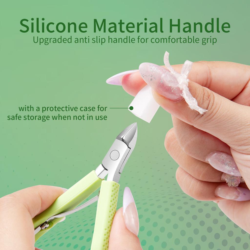 New Nail Cuticle Scissors Manicure Remover Dead Skin Nippers Stainless Steel Cuticle Cutters Fingernail Clipper Silicone Handle