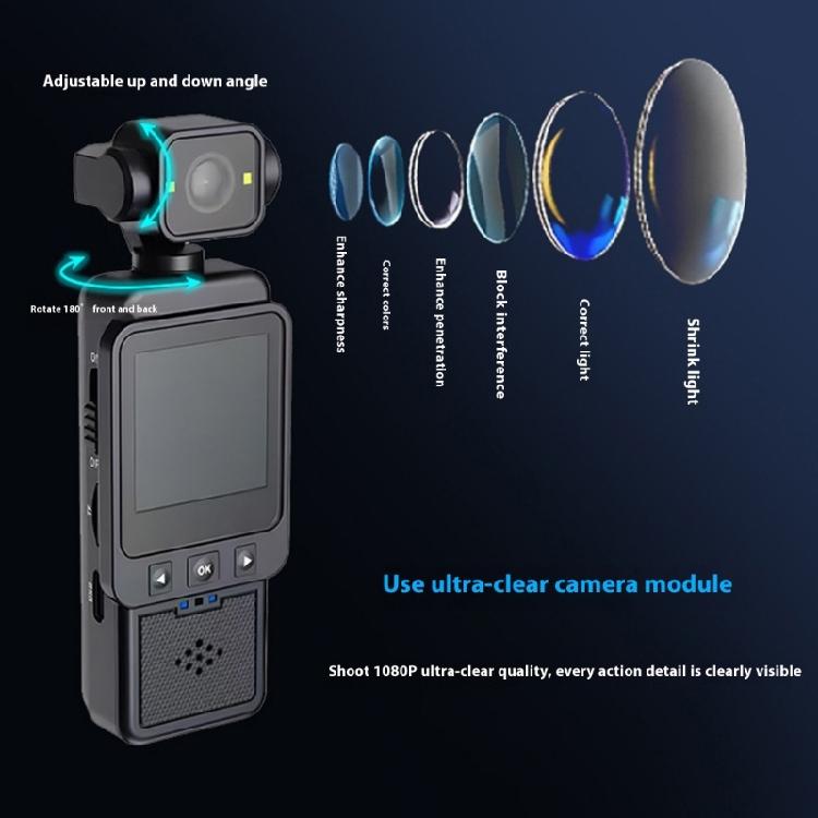 1080P Handheld Sports Pocket Camera Display 180 Degree Rotatable Video Recorder Motion Camera Outdoor Sports