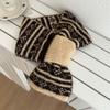 Winter Scarf Small Hole Design Thickened Warm Print Scarf Windproof Cold-Resistant Women Neck Warmer