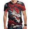 3D Print Chinese Loong T-Shirt For Men Women Retro Dragon Pattern T Shirts Summer