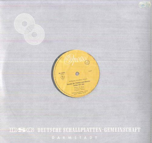 

LP Record SUSANNE LAUTENBACHER, MARTIN GALLIN - Mozart Sonate Fur Violine Und Klavi NR6193 OPERA Germany Classical Used