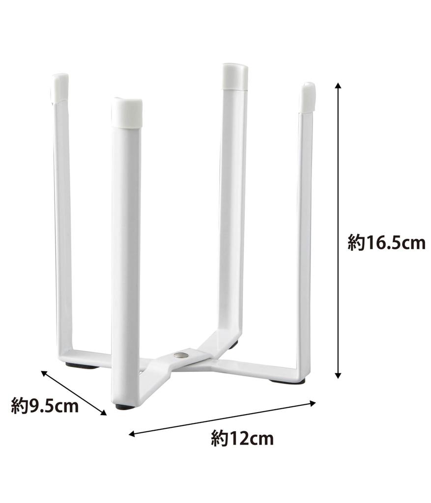 Yamazaki Tower Plastic Bag Eco W12 x x Tabletop Trash Can with Triangular Corner and Slim Model 6787 Holder, White, Approx. D9.5 H16.5cm, Drainer,