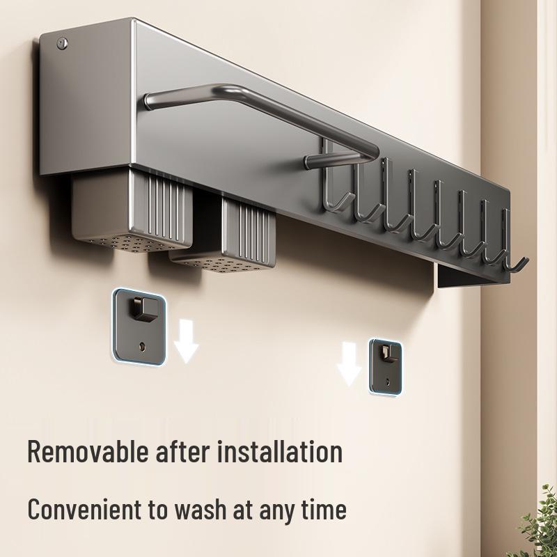 Wall-Mounted Multi-Functional Kitchen Rack: Knife, Cutlery, and Chopsticks Holder.