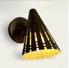 Modern Wall Sconce Light Brass Cone Shade Mid Century Wall Lamp Vintage Style Perforated Light Fixture Bedroom Hallway Bathroom Lighting