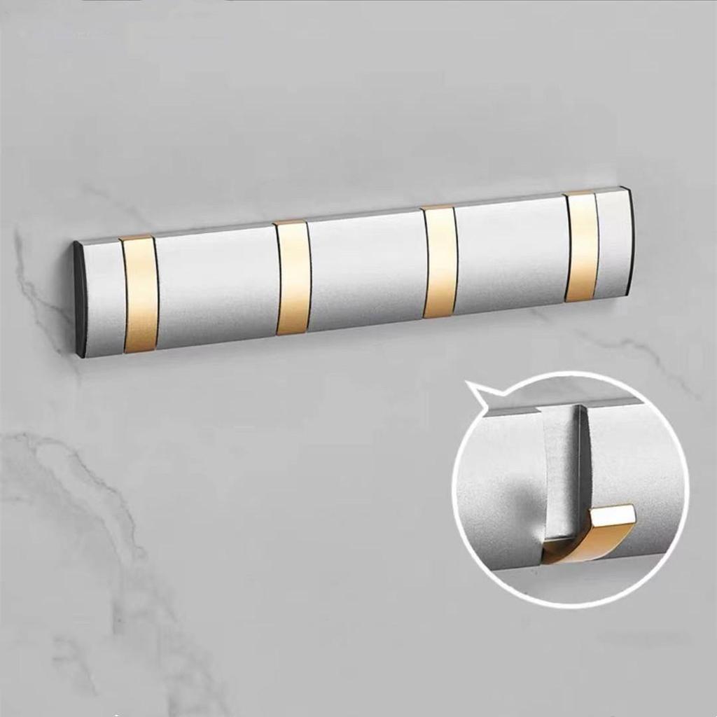 Wall-Mounted Folding Hook for Bathroom, Kitchen, Living Room, Wardrobe - 1 To 6 Row Hooks for Coats, Hats, and Clothes.