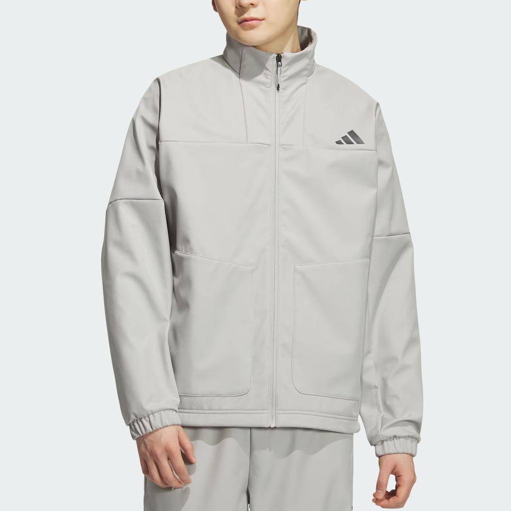 Adidas Soft Shell Woven Comfortable Water-Resistant Sports Casual Stand Collar Jacket Men Jacket KR8297