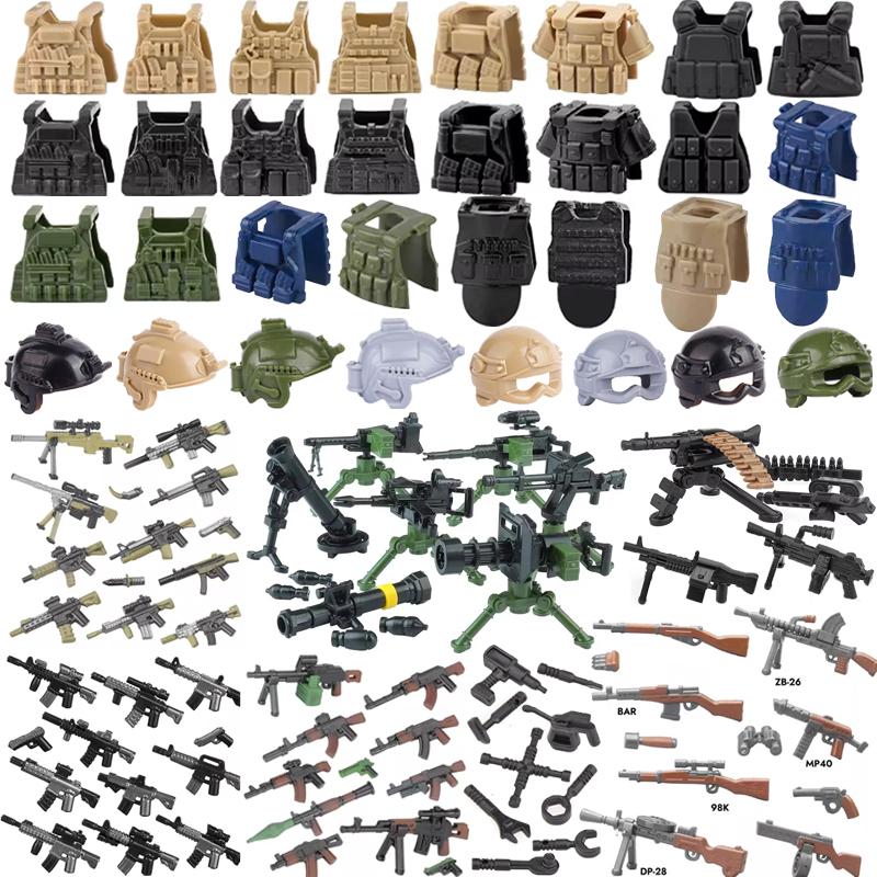 Vojenský Voják Speciální Síly Příslušenství Stavebnice Město Policie Armádní Figurky Bojová Uniforma Zbraně Helma Kostky Hračky