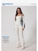 European & American Off-Shoulder Backless Jumpsuit with Double Shoulder Straps, Long Sleeves & Flared Pants