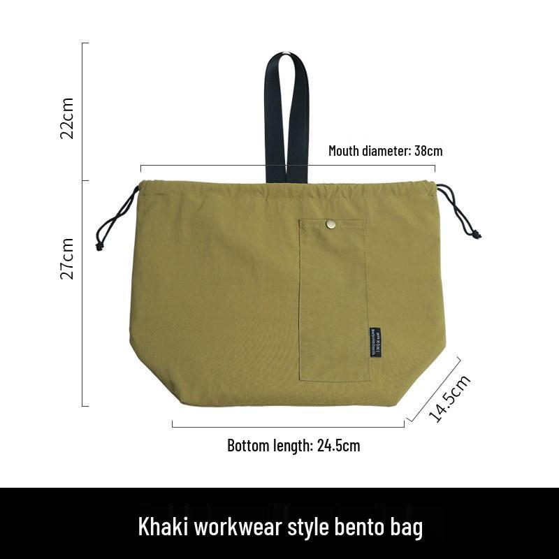 Large Solid Color Thermal Insulated Lunch Bag with Drawstring