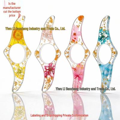 Epoxy Resin Dried Flower Bookmarks & Colorful Acrylic Book Clip Rings for Students