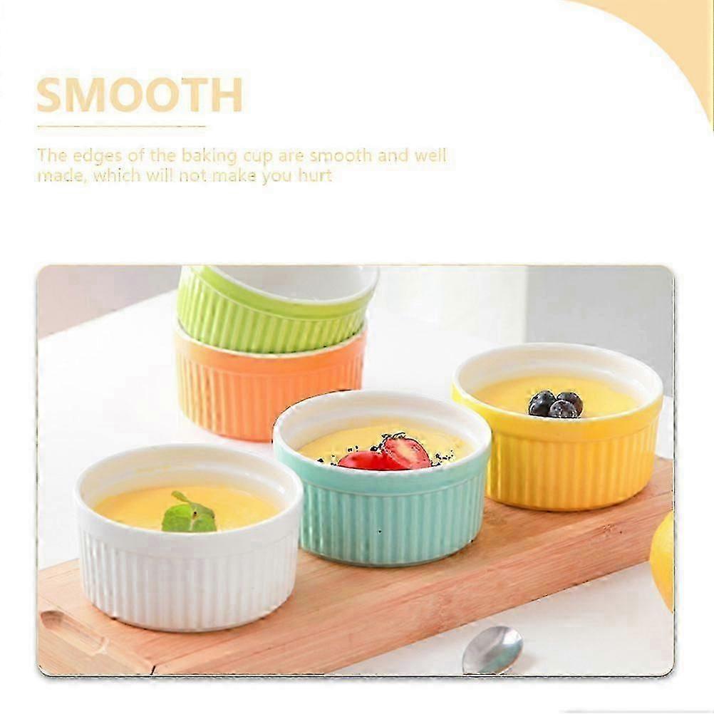Assorted Color Ceramic Baking Bowls for Storage 5Pcs Kitchen Ramekins