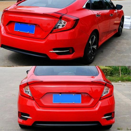 2X Chrome Rear Fog Light Lamp Foglight Cover Trim for Honda Civic 2016-2018