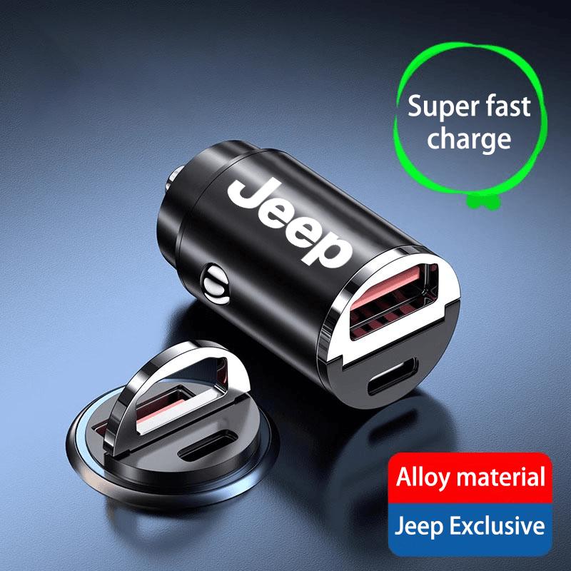 Car Charger USB Type-C Fast Charging Power Adapter For Jeep Grand Cherokee Wrangler JK Gladiator Compass Renegade Patriot Libert