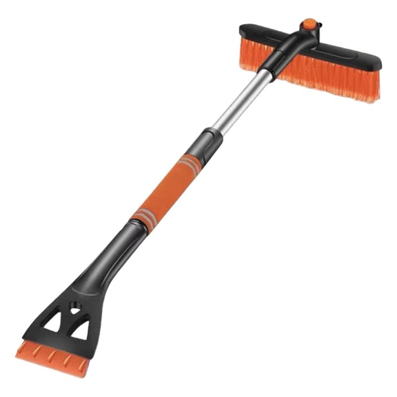 

Extendable Car Snow Scraper Removal 34 Inch Telescoping Rod Three Function Ice Chopper Scratch Resistant Auto Accessory жёлтый