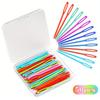 50Pcs 7cm Plastic Sewing Needles Large Eye Plastic Yarn Needles Set with Box For DIY Sewing Handmade Knitting Crocheting Crafts