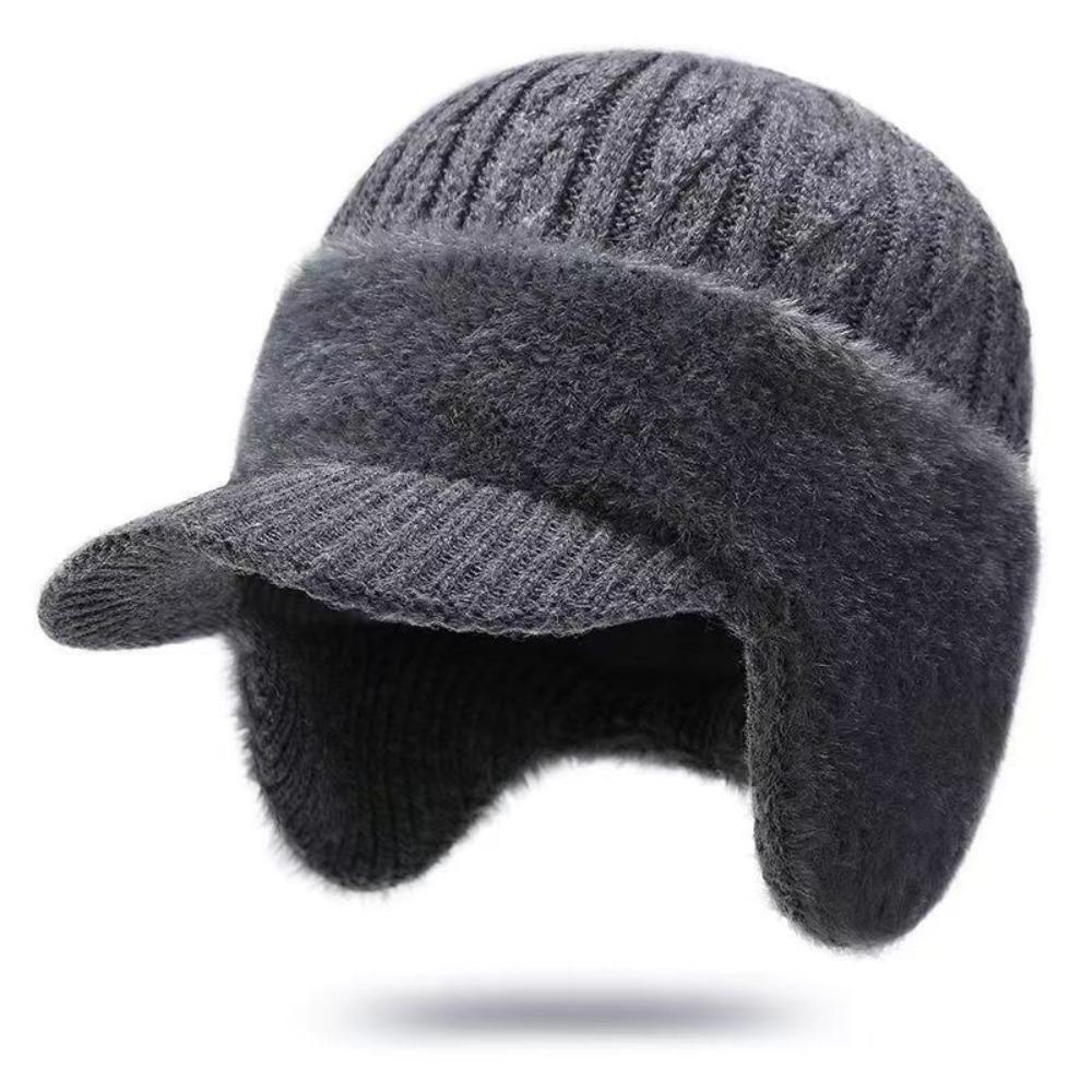 Thicken Thick Knitted Hat Knitted Outdoor Beanie Hat Ski Sports Hat Middle-aged And Elderly People