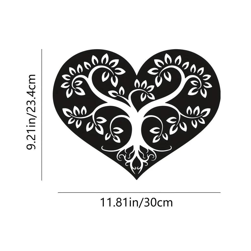 

Металлическая настенная скульптура «Дерево жизни» в форме сердца – элегантное декоративное искусство для гостиной и спальни, стильное металлическое настенное украшение светло-серый