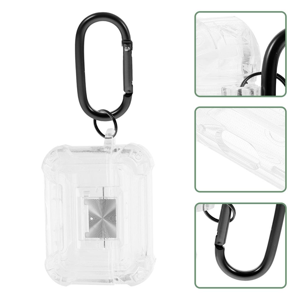 Kopfhörer Schutzhülle Pro2 Ladeabdeckung TPU Transparent Weiche Schale Sturzfest Ohrhörer Hülle mit Karabiner Wireless