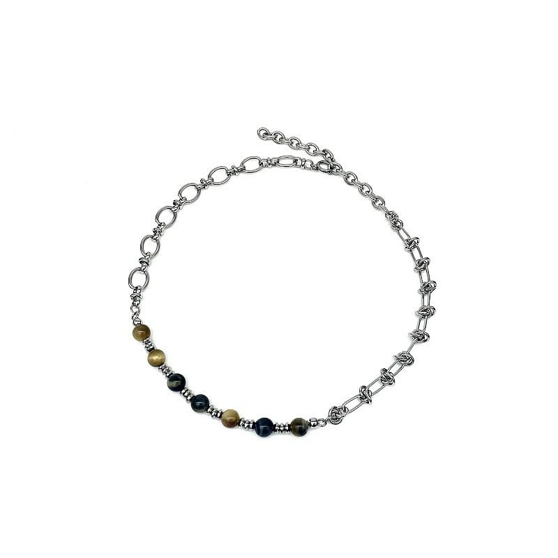 Elegant Stainless Steel Chain With Dreamy Stone Geometric Pendant For Daily Wear And Gift