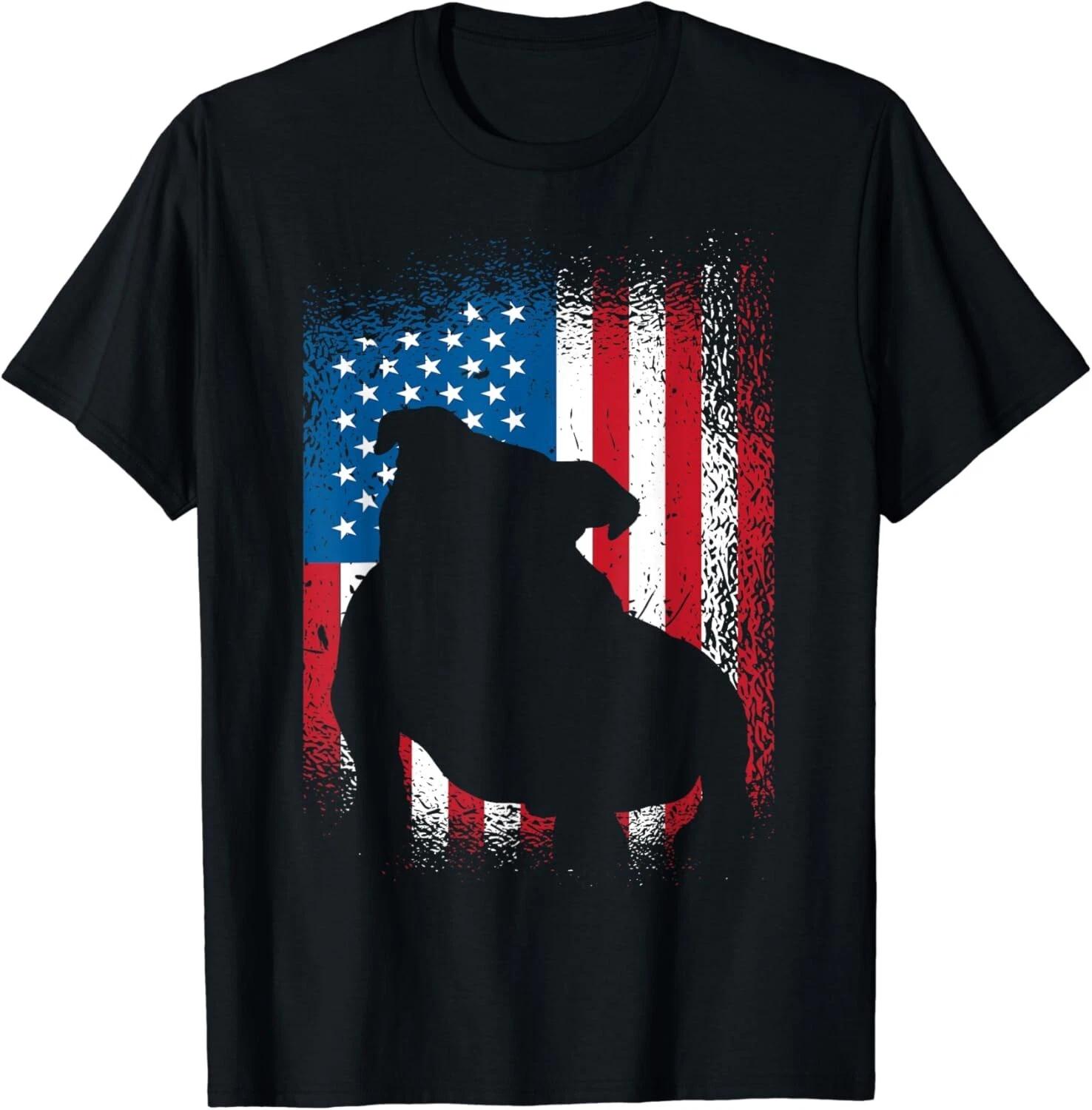 

American flag bulldog design bulldog lover Gift Unisex T-Shirt 2XL
