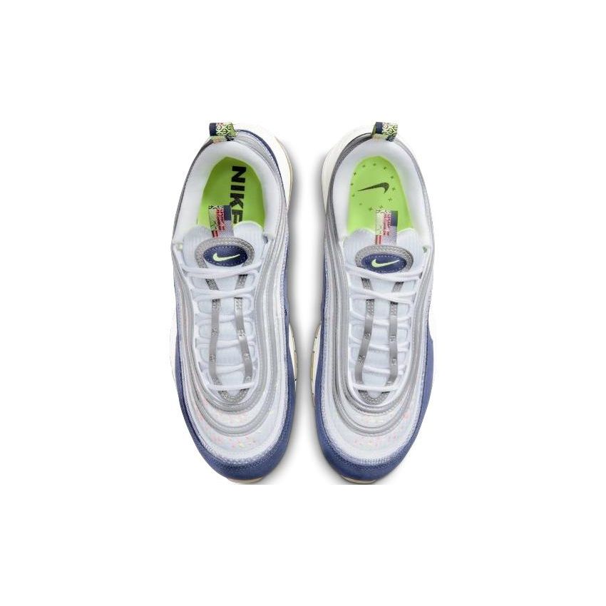 Nike Air Max 97 Sashiko Retro Durable Low-Top Lifestyle Sneakers Unisex Sneakers Gray Blue FB1851-131