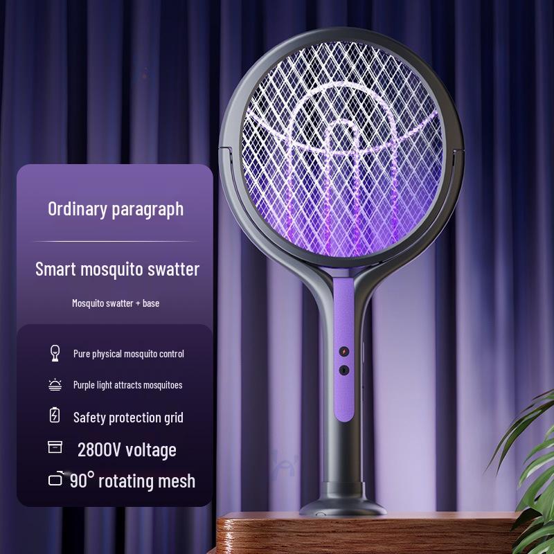 USB Rechargeable 3-in-1 Foldable Electric Mosquito Swatter with Automatic Fly Lure and Retractable Design