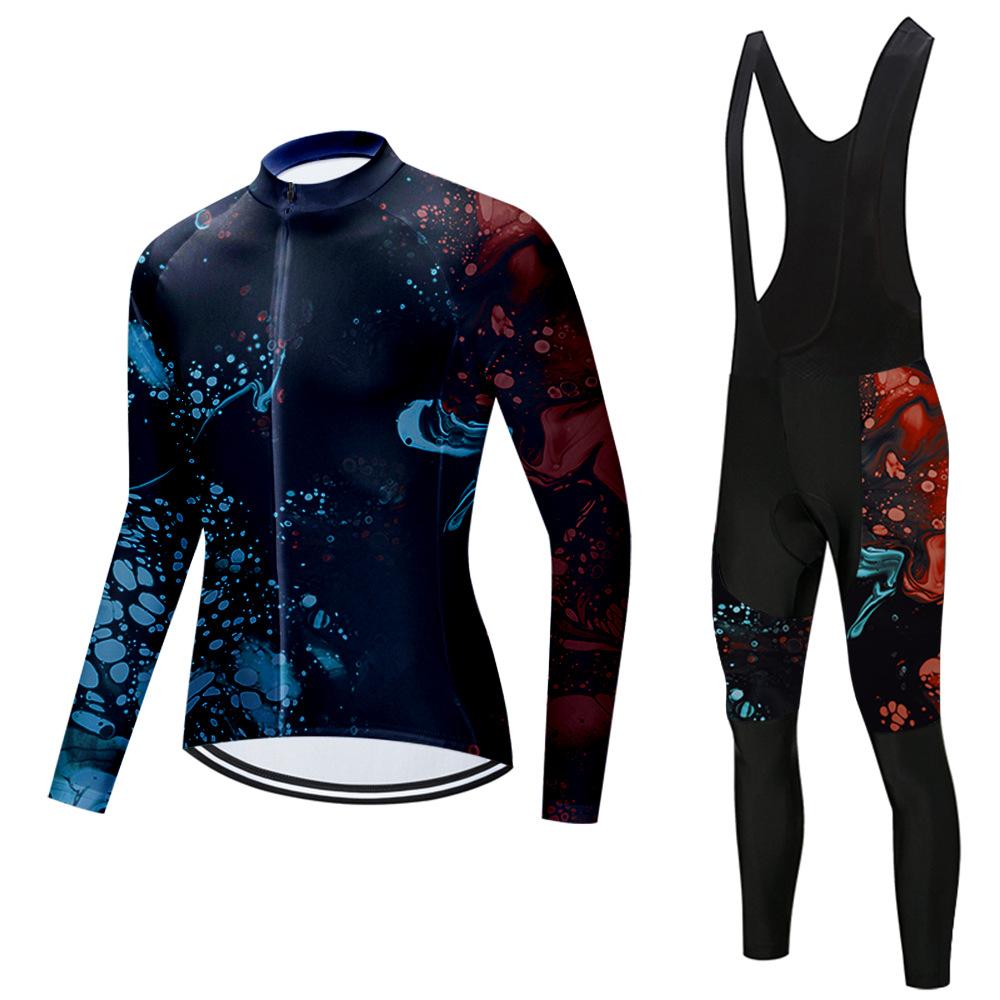 Set Long Sleeve Top Strap Pants Cycling Suit 2026 Autumn Breathable Cycling Suit Set