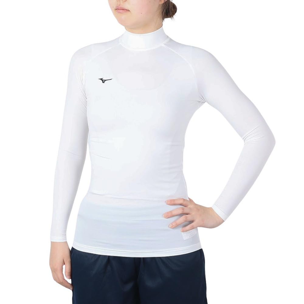

Mizuno Training Wear Bio Gear High Neck Long Compression Sweat Quick L Shirt, Sleeve, Wear, Absorbent, Drying, 32MA1350, Women s, White, белый