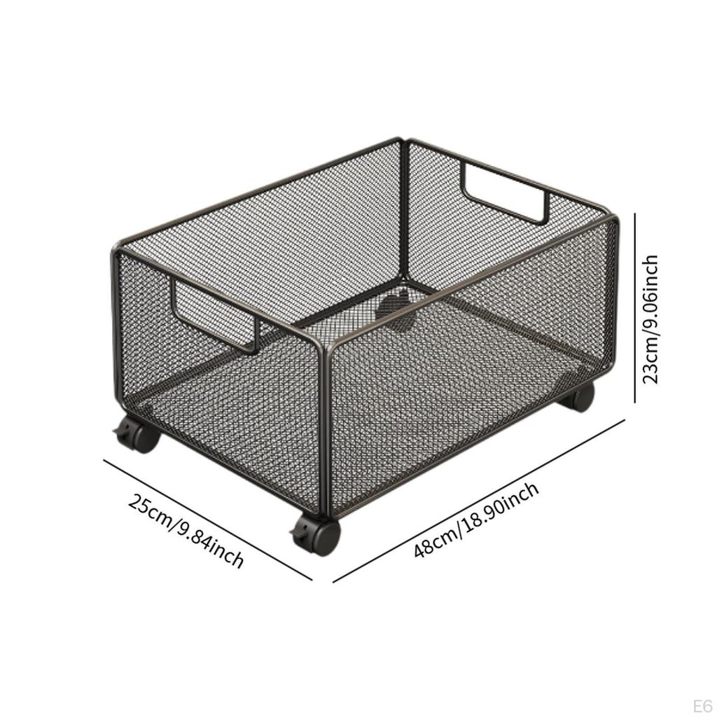 Carrello a Rotelle in Ferro/Unità di Stoccaggio Sotto Tavolo/Organizzatore per Ufficio/Carrello per Libri con Uso Flessibile e Ampio