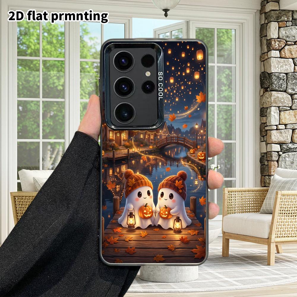Phone Case: 2D Flat Samsung Galaxy A34 A35 M05 M06 S20 S22 S21 FE Plus 5G Protective Case, Couples Style, Cute Cartoon, Christmas and Halloween Gift