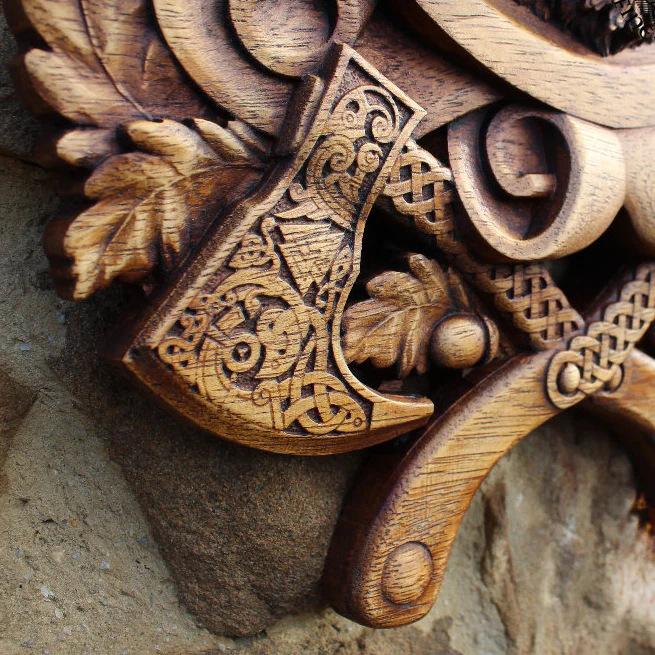 Viking Series Raging Bear Wall Panel Statue Home Crafts Decorative Ornament Pendant