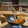 Supor Traditional 30cm Flat Bottom Iron Wok with Lid
