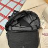 Vintage Star Striped Denim Backpack Student Class Book Bag