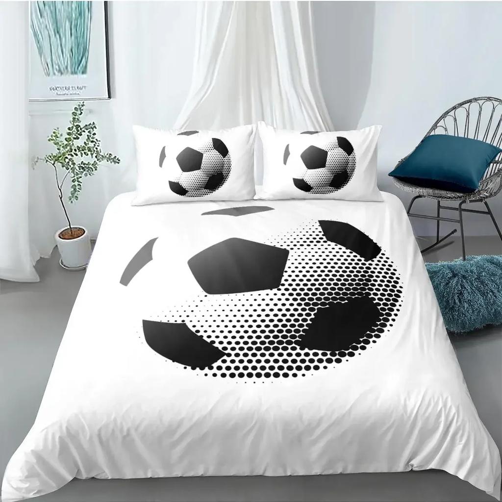 Soccer Football And Old Plaster Wall Damage Comfortable Duvet Quilt Cover Pillowcase Bedding Set Bedroom Decoration Home Textile