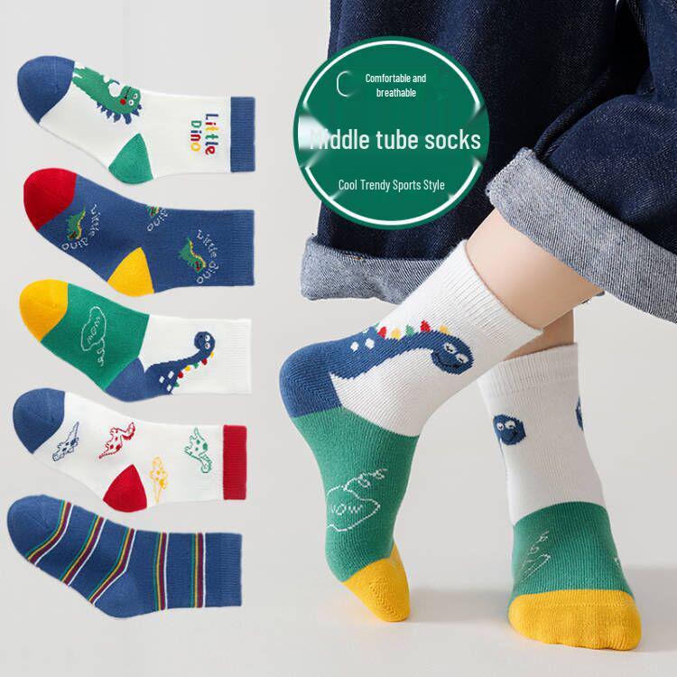 Children's Cartoon Mid-Calf Socks - Multiple Styles, For Boys, Girls, and Babies, Perfect for Autumn/Winter Sports and Students