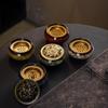 Portable Ceramic Sandalwood Incense Burner: Golden Bowl Ornament & Incense Plate