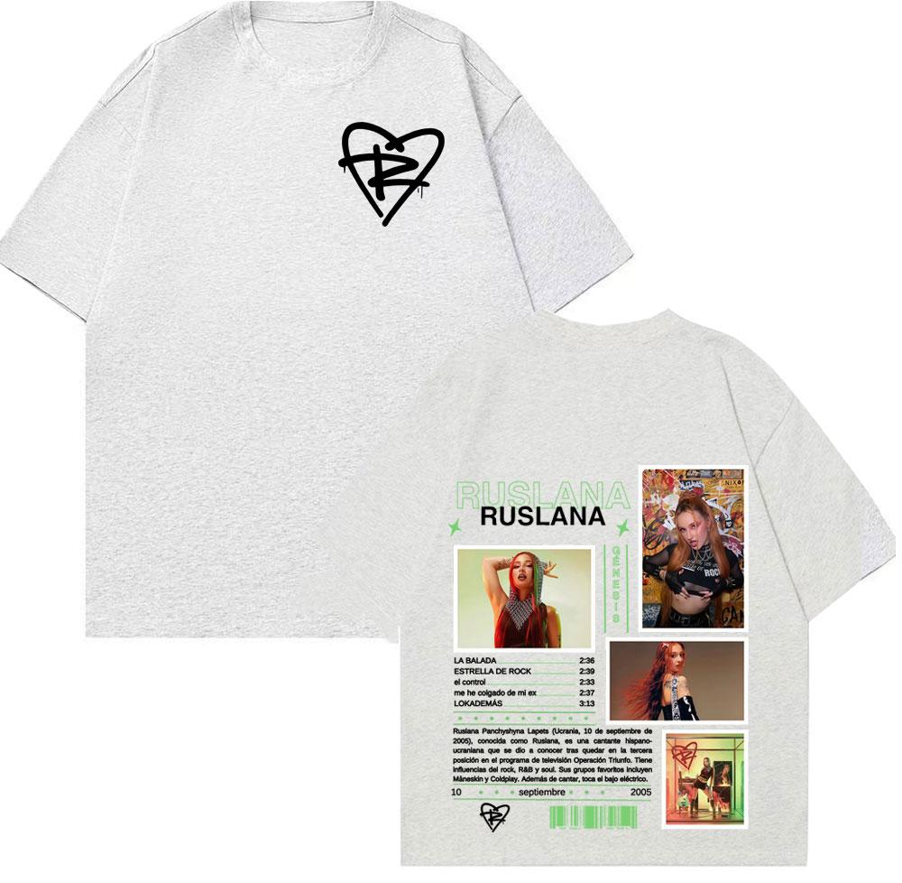 

Singer Ruslana Album Tour 2025 Graphic T Shirts Men Women Fashion Hip Hop Punk T-shirt Oversized Short Sleeve T Shirt Streetwear 2XL