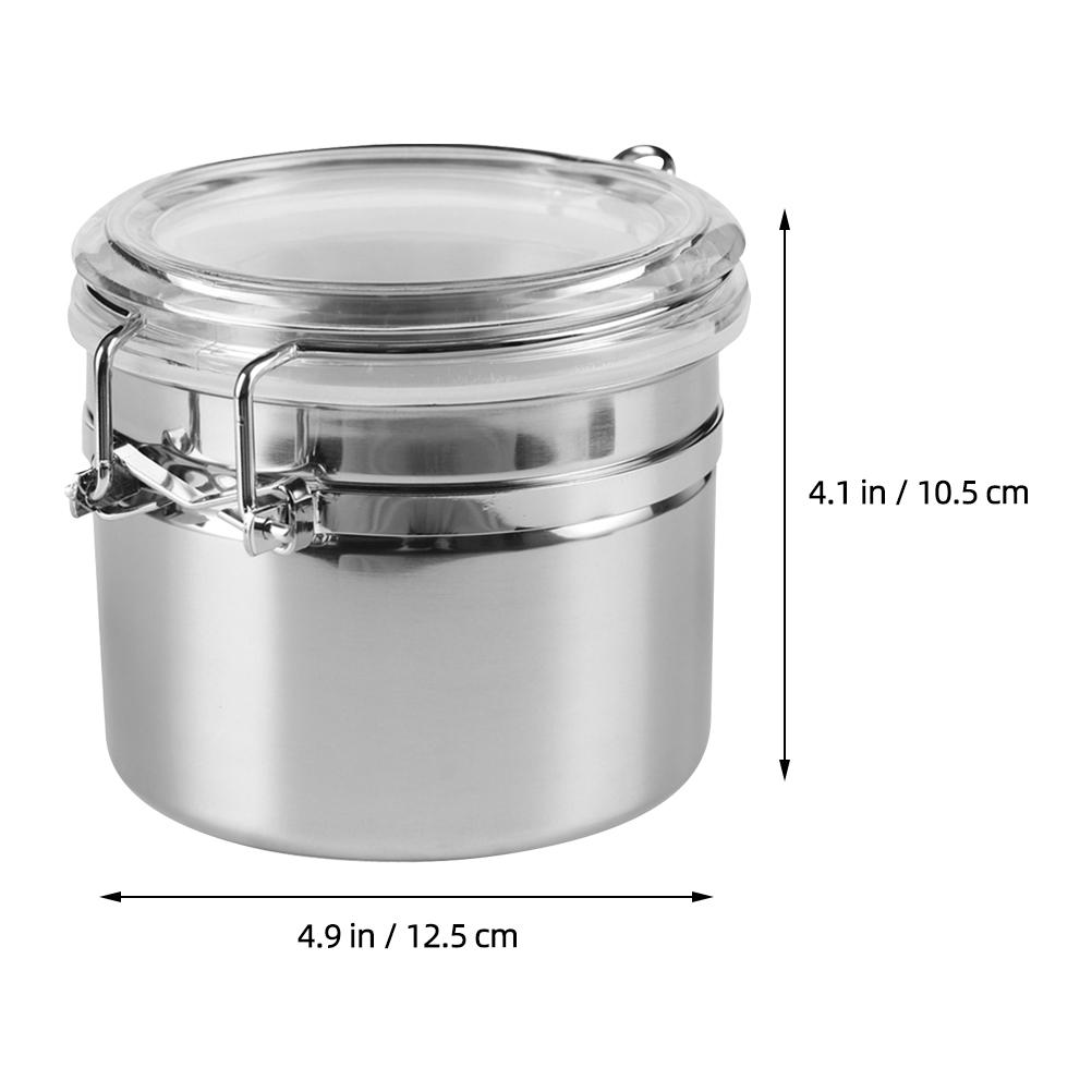 5 Inches Stainless Steel Airtight Food Storage Container Sealed Can for Coffee Beans Tea Leaves Biscuits Flour Sugar Home
