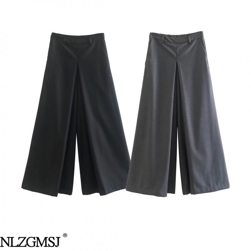 

Spring 2026 European & American Style Wide-Leg Trousers Medium чёрный
