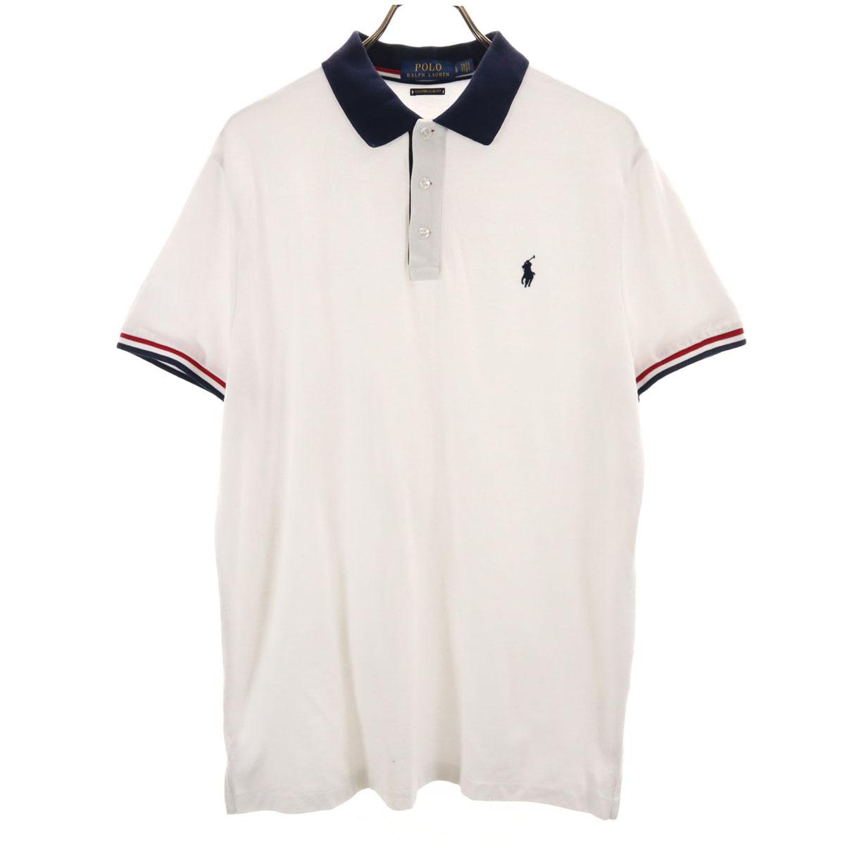 

POLO RALPH LAUREN Short sleeve Custom slim fit Polo shirt L white Men s Used