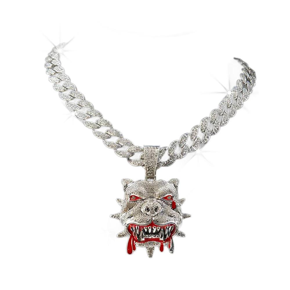 European and American new products are hot-selling hip-hop personality bulldog pendant necklace trend personality fashion cool men's accessories