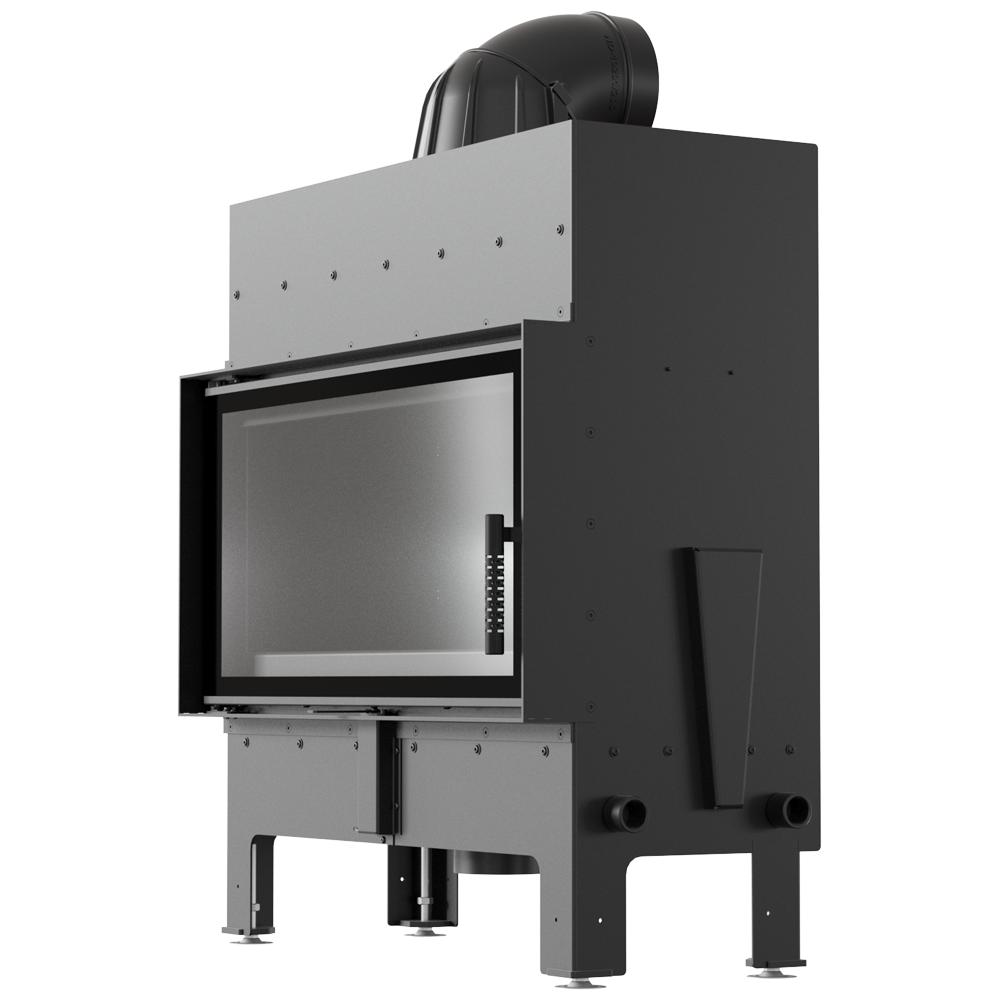 Steel Fireplace KRATKI FLOKI L 12 kW Ø 200 Black Thermotec Lining