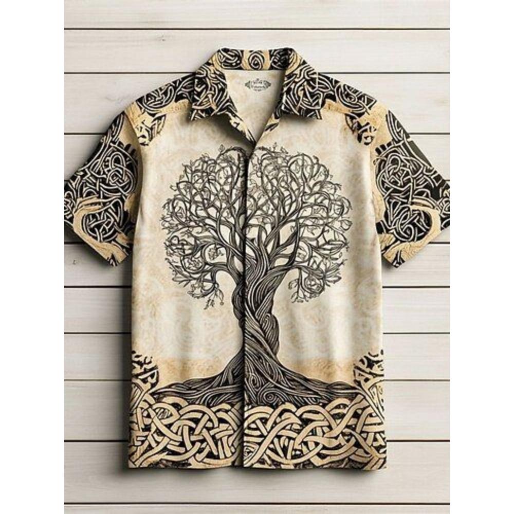 

Summer Outdoor Streetwear Men s Fashion Shirts Retro-style Ancient Egyptian Printed Men s Shirts Casual Daily Men s and Women s Shirt S