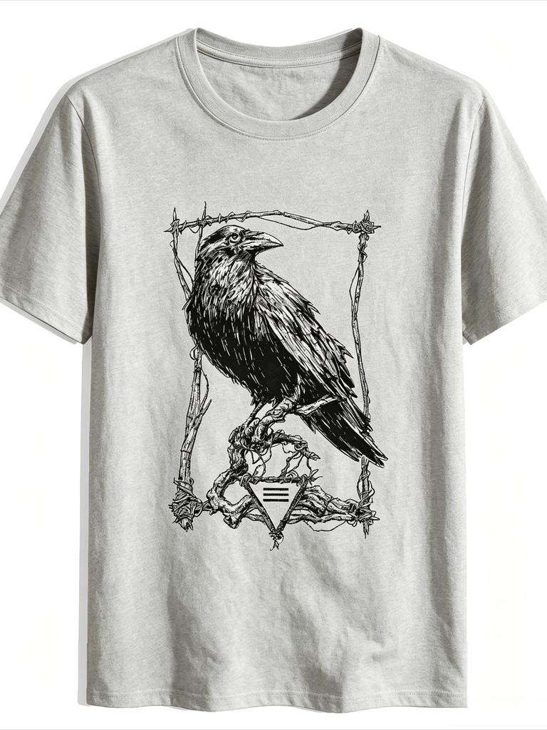 Unisexs Black Crow Branch Graphic TShirt Stylish Summer Casual Tee With Intricate Raven Design Soft Fabric Round Neck