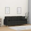 Vidaxl 3-Seater Sofa With Cushions, Black, 180 Cm, Fabric