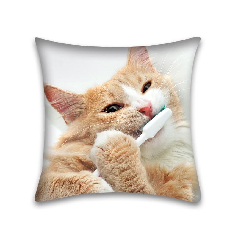 Cute Cat Pillowcase Anime Cartoon Cushion Cover Sofa Home Decor Home Office Pillowcase 45x45cm